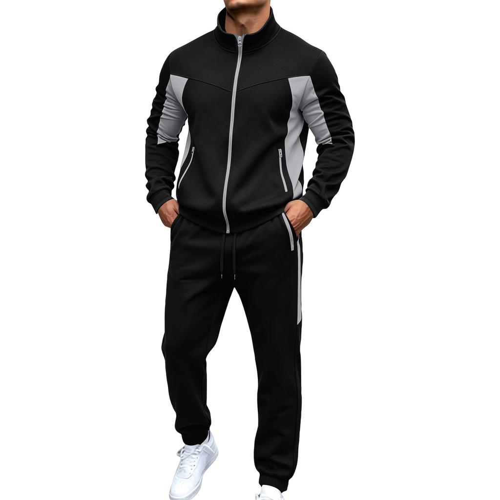 Herren Farbiges Sport-Trainingsanzug Jacke und Hose Set für das Training