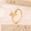 Women's Hollow Star Diamond Titanium Steel Open Ring - High-End Niche Fashion 