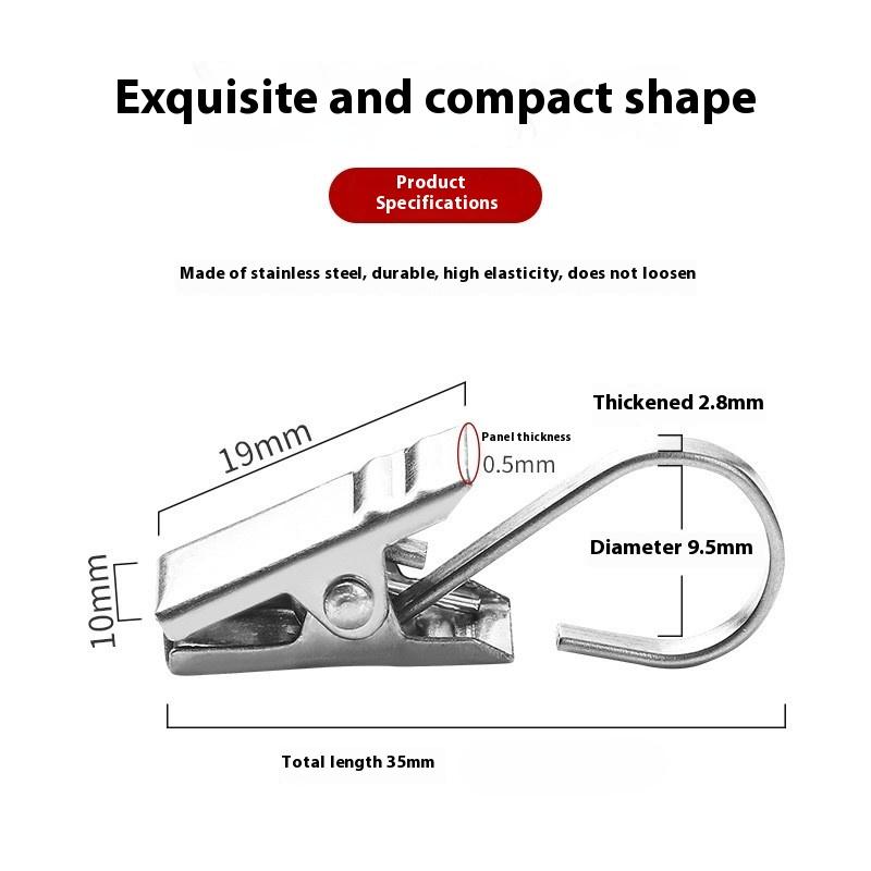 10 20Pcs Stainless Steel Curtain Clips With Hook Sturdy Durable Window Curtain Hook Clips Home Window Decor Accessories