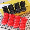 Small Dog Cotton Snow Boots: Warm Pet Shoes for Autumn & Winter - 4-Pack