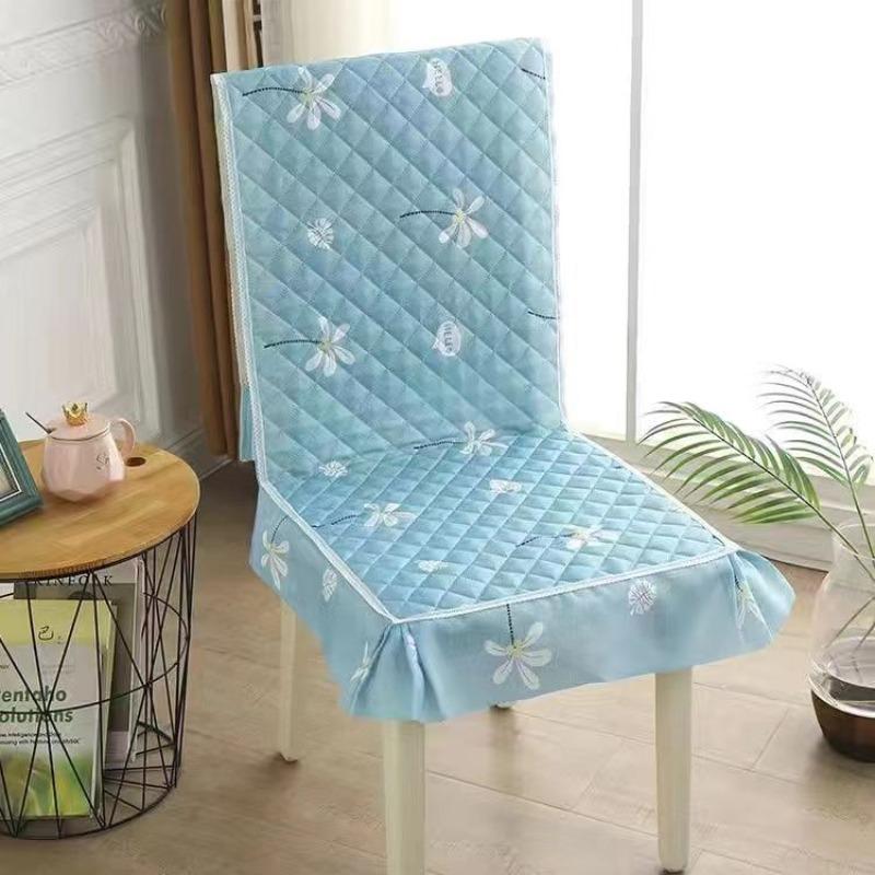 One Piece Seat Cover Quilted Checkered Skirt Hem Seat Covers Multiple Styles of Seat Cushions, Dust-proof and Anti Slip Chair Protective Covers