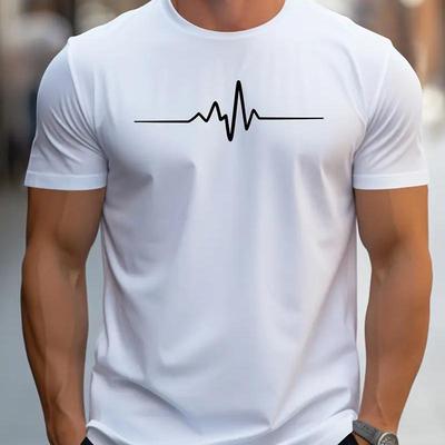 Camiseta de verano holgada con estampado gráfico creativo en 3D para hombre, camiseta deportiva informal de corte entallado con cuello redondo y manga corta.