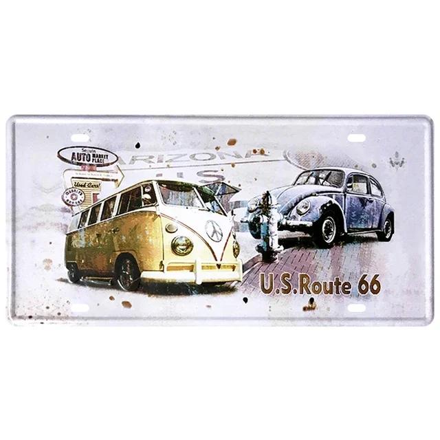 Vintage VW Bus Tin Sign Surf Plate License Metal Signs  Motor Oil Poster for Pub Bar Cafe Garage  Retro Wall Art Decor