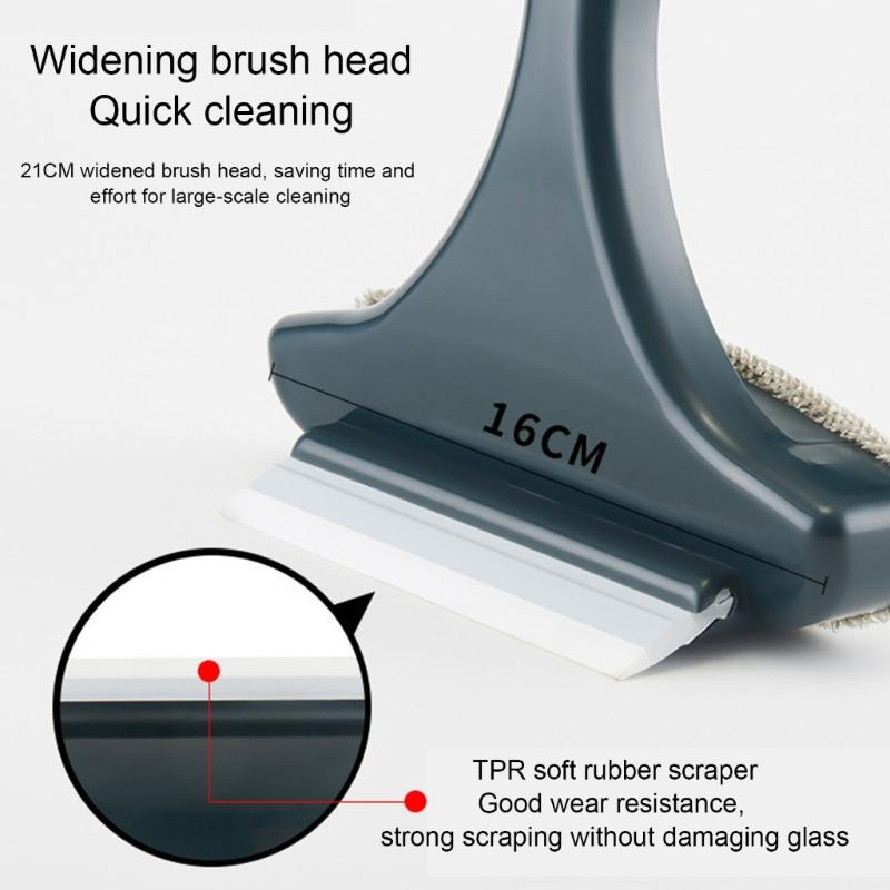 Multifunctional Window Cleaner Brush DualHead Design for Easy Window Cleaning and Water Scraper Window Wiper