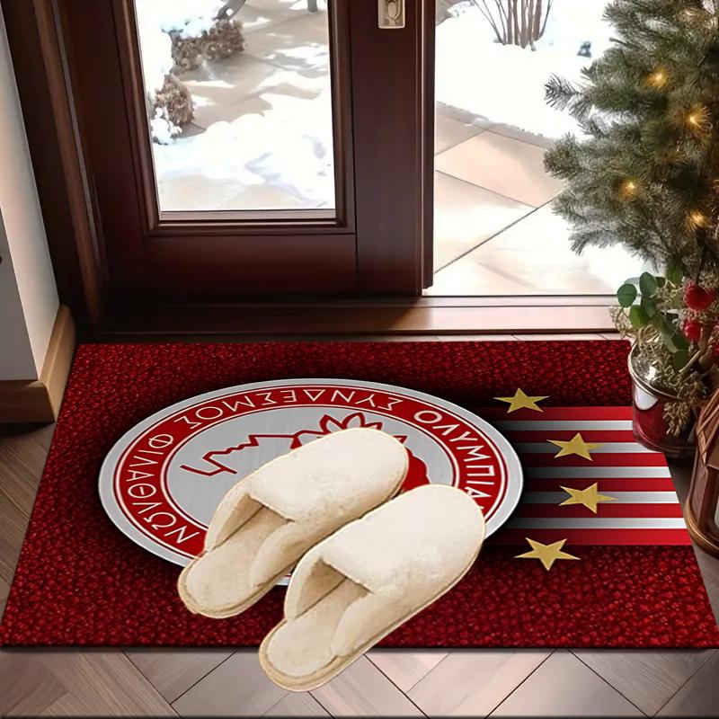 Olympiacos Fc: Red And Black Pride Area Rug Office rug, Chair Rug, Decor Carpet Livingroom bedroom Mat, Large Size Fan gifts Christmas gifts