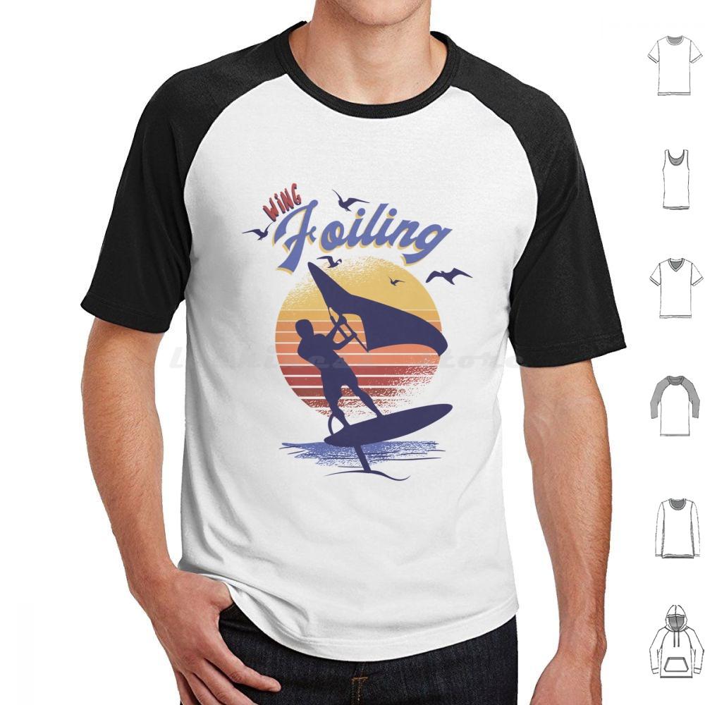 Wing Foiling Surfing Surfer Gift T Shirt Cotton Men Women DIY Print Wing Foiling Wing Foiling Surfing Surfer Idea Vintage Surf
