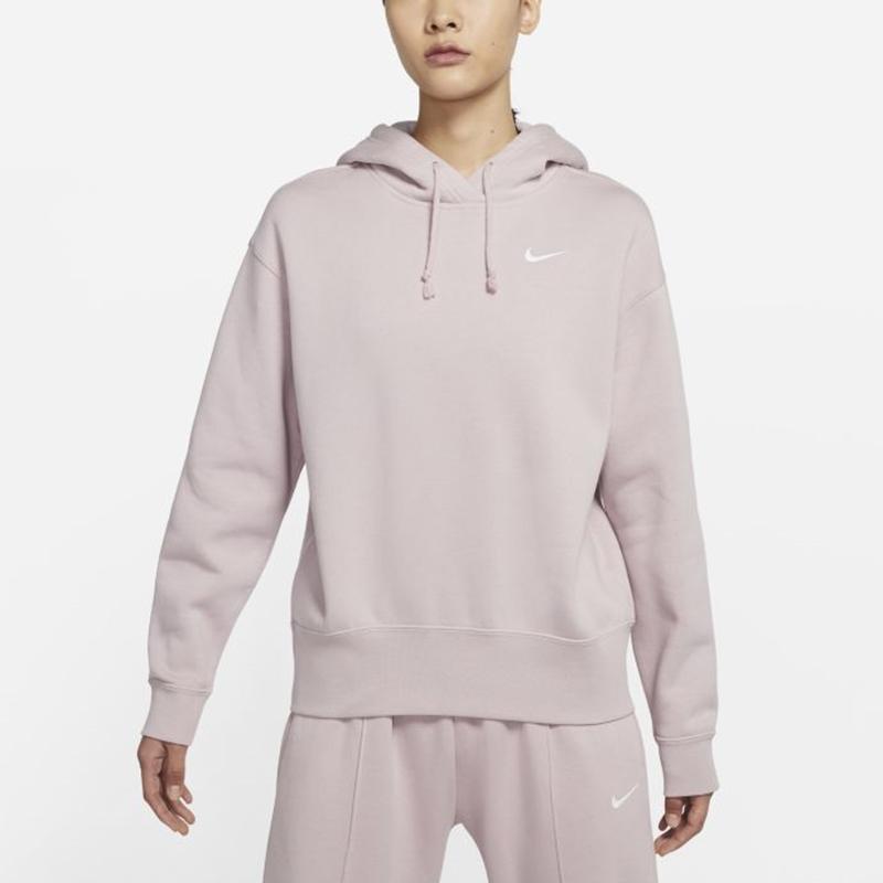 Nike Sportswear Fleece Logo Pullover Hoodie Women Tops Light-Purple CZ2591-645