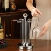 Wine Glass Holder, Metallic Countertop Stemware Rack for 6 Glasses, Home Bar Accessories