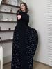 2025 Spring Long-Sleeved Floral Print Dress - European and American Style, Round Neck, Long Skirt