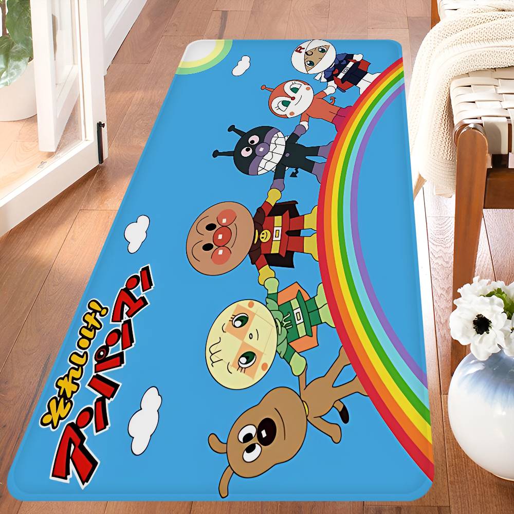 A-Anpanman Anime Bathroom Mat Kids Room Bedroom Decoration Balcony Anti-Slip Doormat Living Room Welcome Rug
