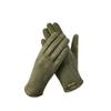 Unisex Fleece-Lined Suede Gloves for Outdoor Cycling and Driving - Cold-Proof, Touchscreen-Enabled for Autumn and Winter.