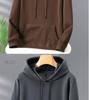 2025 Autumn/Winter Unisex Fleece-Lined Hooded Sweatshirt: Youth Fashion Trend, Solid Color, Versatile, Thickened Design.