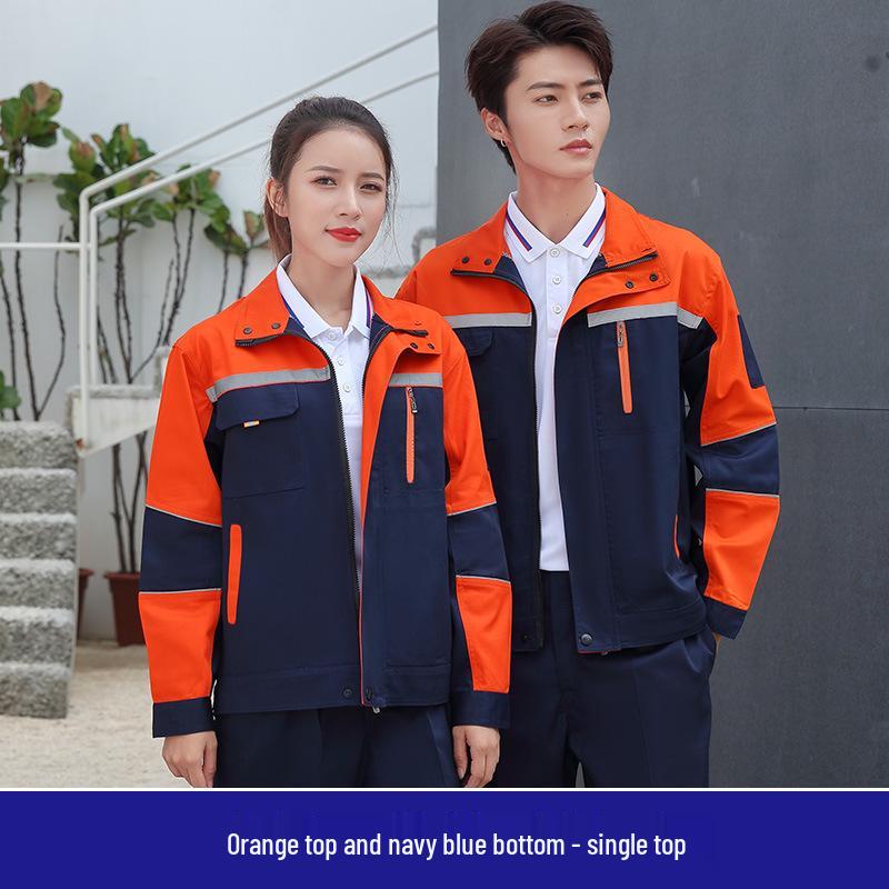 Men's Dirt-Resistant Reflective Workwear Set - Long Sleeve, Wear-Resistant for Autumn/Winter.