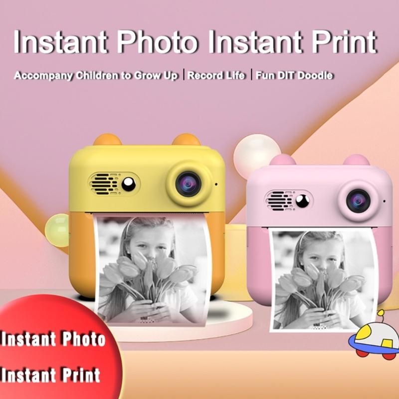 Kids Print Camera Photography with Rechargeable Battery and Paper for Creative Play
