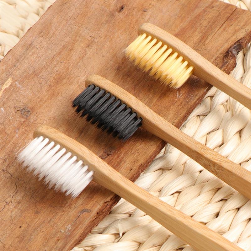 10Packs Pure Bamboo Natural Toothbrush Environmentally Friendly Eco Adult Medium