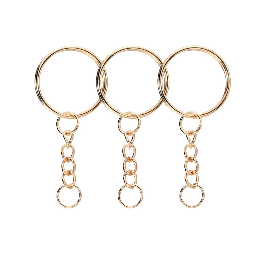 50Pcs/Lot Key Ring Key Chain Round Split Keyfob Keyrings With Jump Ring For Keychain Pendants DIY Jewelry Making Accessories