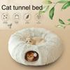 Cat Bed Tunnel 2-in-1 Plush Warm Kitten Cave Warming Cat Bed For Pet Parents Animal Lovers Cold Weather Indoor Home Office