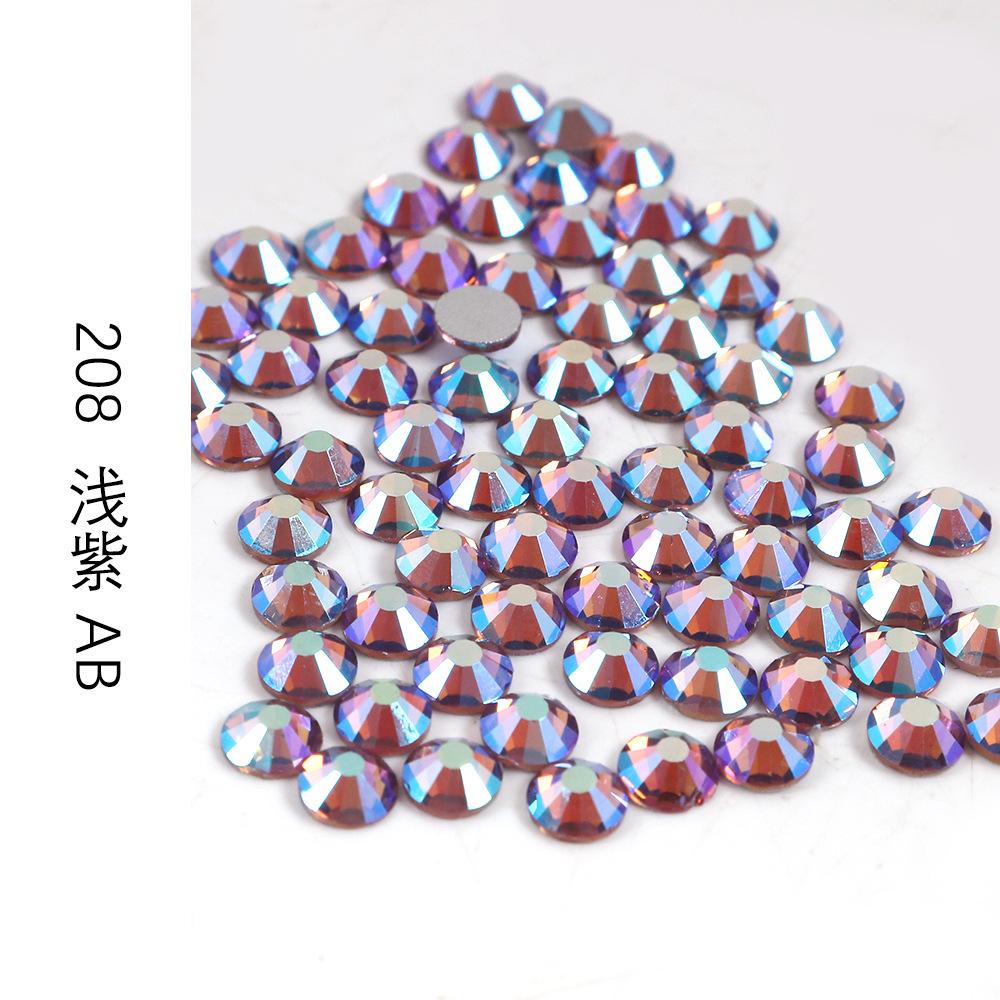 Ss3-Ss30 Strass Ab Colorés Verre Fond Plat Strass Diamant Cristal Coloré Rond Autocollant Manucure Diy Diamant