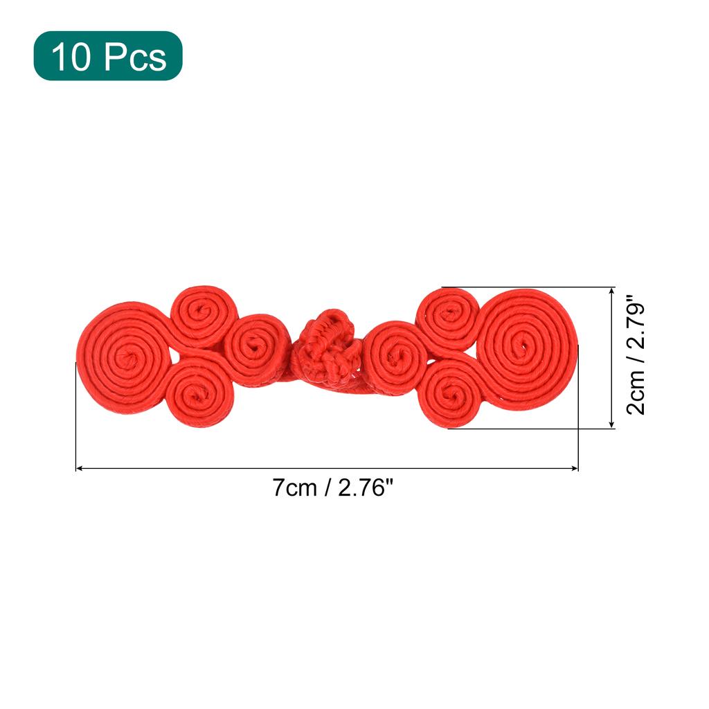 10pcs Chinese Knots Frog Buttons Closure Sewing Buttons Fasteners for DIY Sewing Coats Cloak Sweater Bridal Costume Outfit