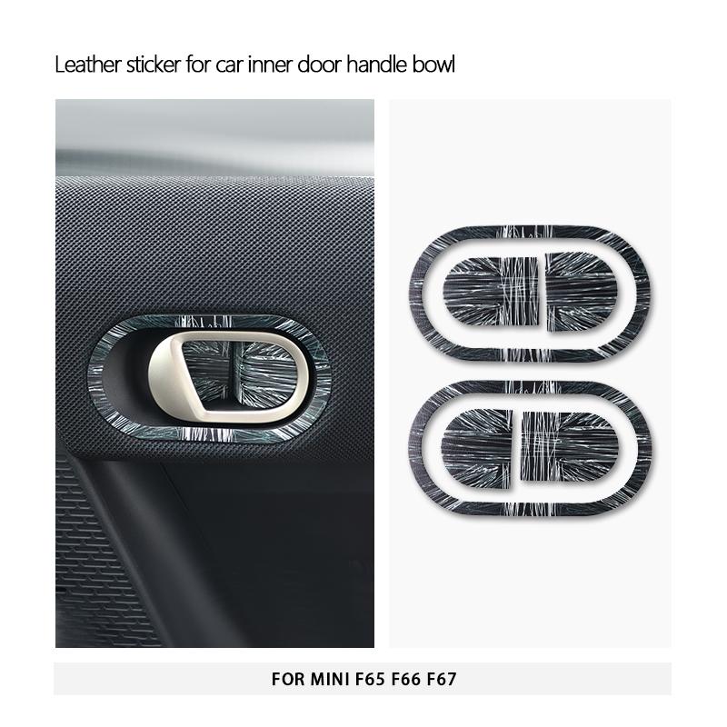 2pcs/4pcs For Mini Cooper F65 F66 F67 2024 2025 Car Inner Door Handle Bowl Trim Decoration Stickers Interior Car Accessories
