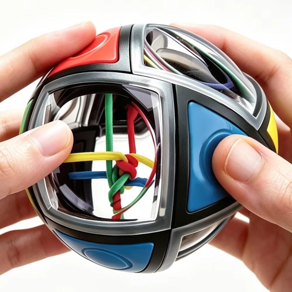 Color Matching Twisty String Cube 3D Brain Teaser Unlocking Puzzle Toy Holiday Gift