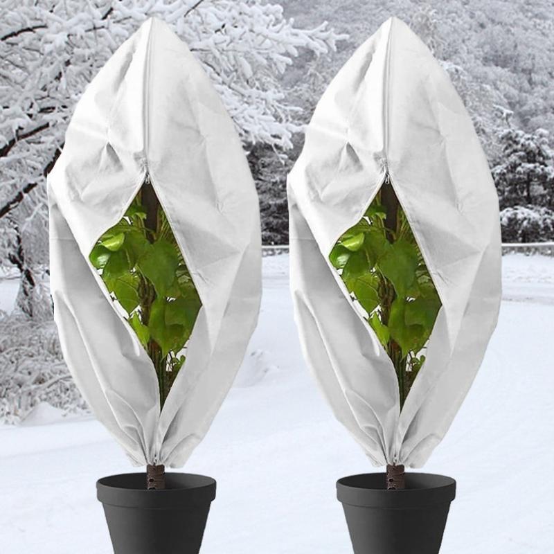 Non-woven Winter Plant Protection Bag with Zipper Drawstring Plant Covers Fruit Tree Anti-Frost Bird Insect Prevention Bag