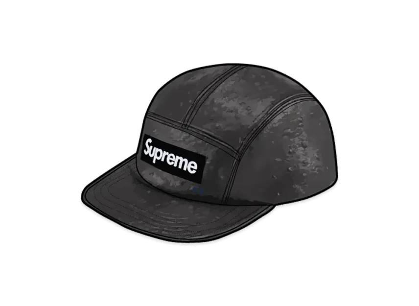 790479 Supreme Ostrich Embossed Leather GORE-TEX Camp Cap Black One-Size