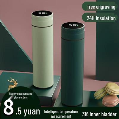 Morandi Farbe 316 Edelstahl Isolierter Smart Temperaturbecher - Geschenkbox und Tragbares Design