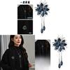 Flower Pendant Long Necklace With Silver Alloy Chain For Winter Fashion Women