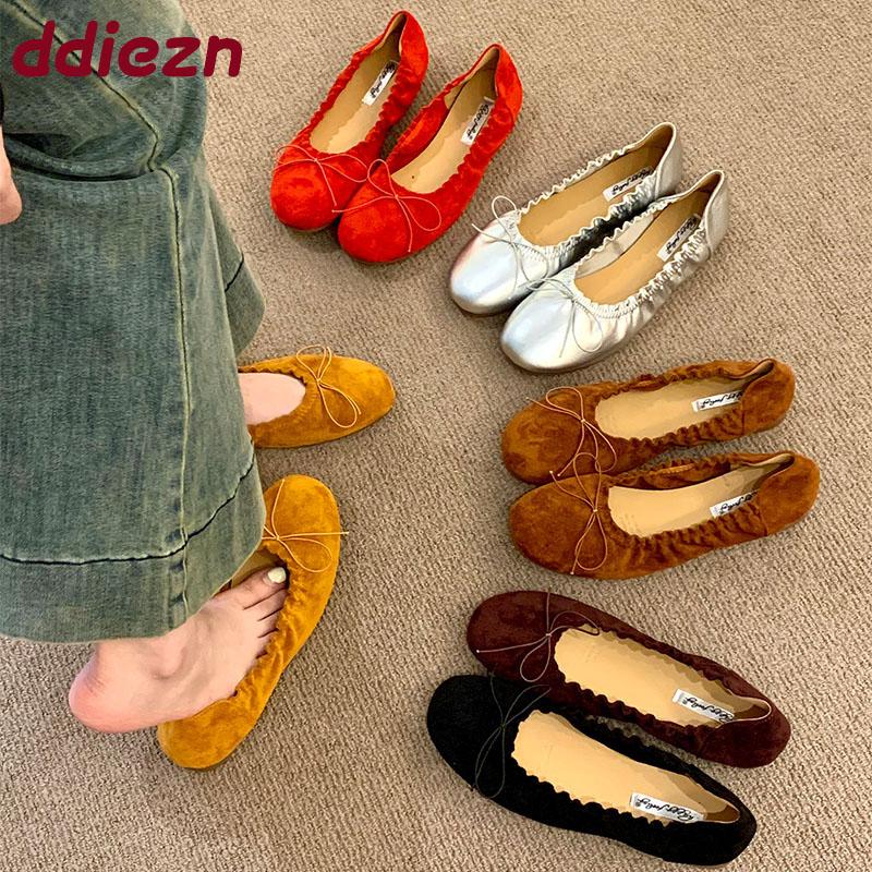 Fashion Fashion Slip On Women Flats Shallow Shoes Soft Casual Female Butterfly-Knot Footwear Round Toe Ladies Flats With Shoes