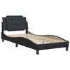VidaXL Cadre de Lit sans Matelas Zadar, Lit Rembourré, Lit Simple, Lit Adulte de Chambre à Coucher Intérieur, Noir 90x200 cm 3208156
