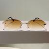 Metal Frameless Sunglasses Vintage Trendy Fashion Sunglasses UV Protection Sunglasses  Women