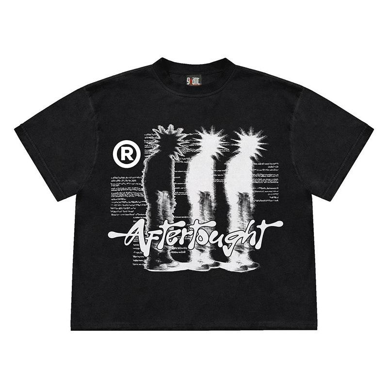 New hip-hop street short-sleeved summer creative bottoming shirt pure cotton T-shirt