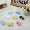 Macaron Color Contact Lens Case: Portable Double with Screw Cap