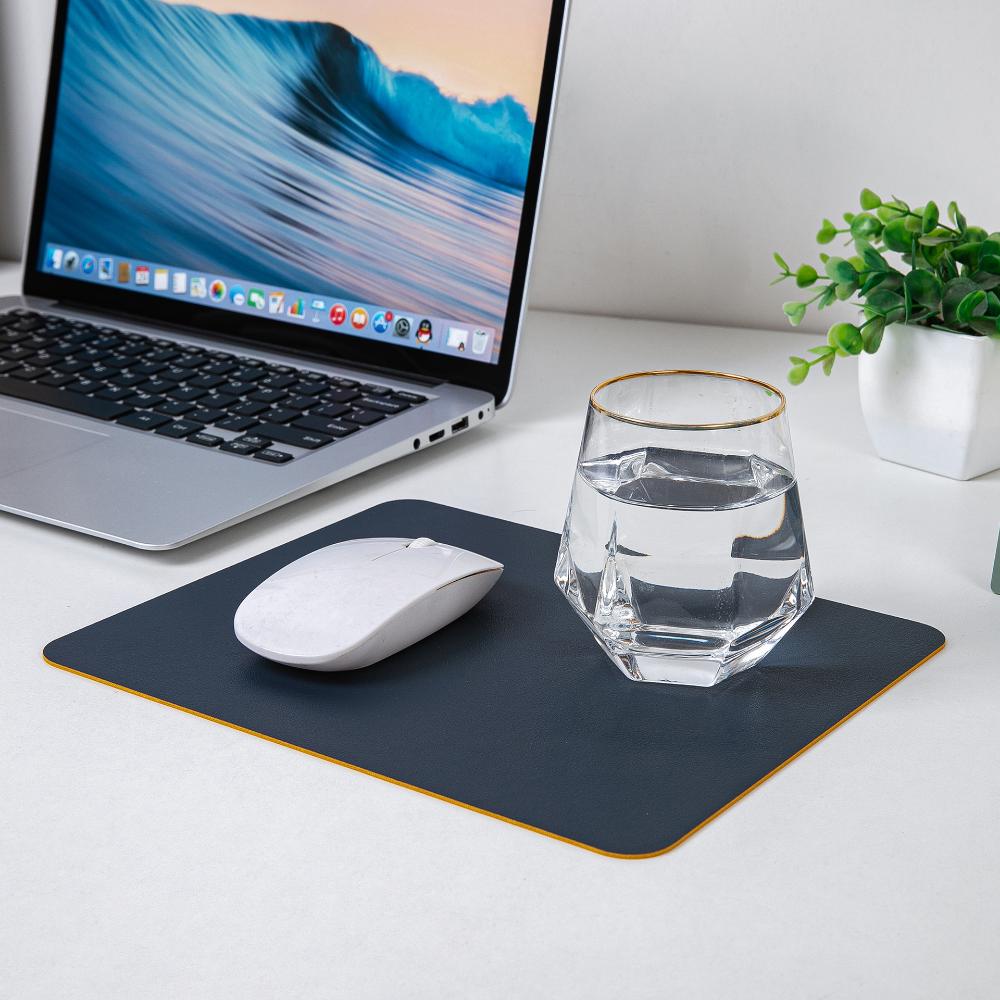 Square Leather Mouse Pad, Small Solid Color Office Desk Mat, Laptop Tablet Leather Mat, Gaming Mat
