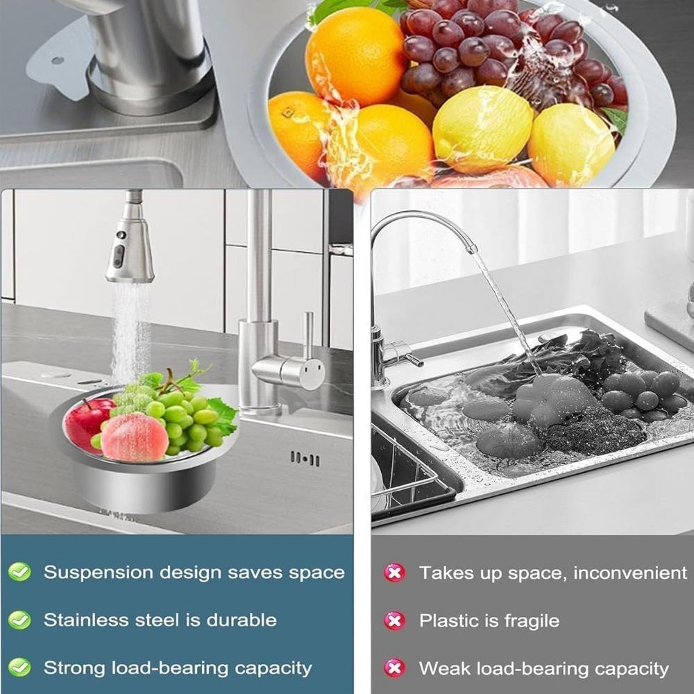 Stainless Steel Swan Sink Strainer Hanging Detachable Kitchen Sink Garbage Dry Wet Separation Filter Basket Kitchen Accessories