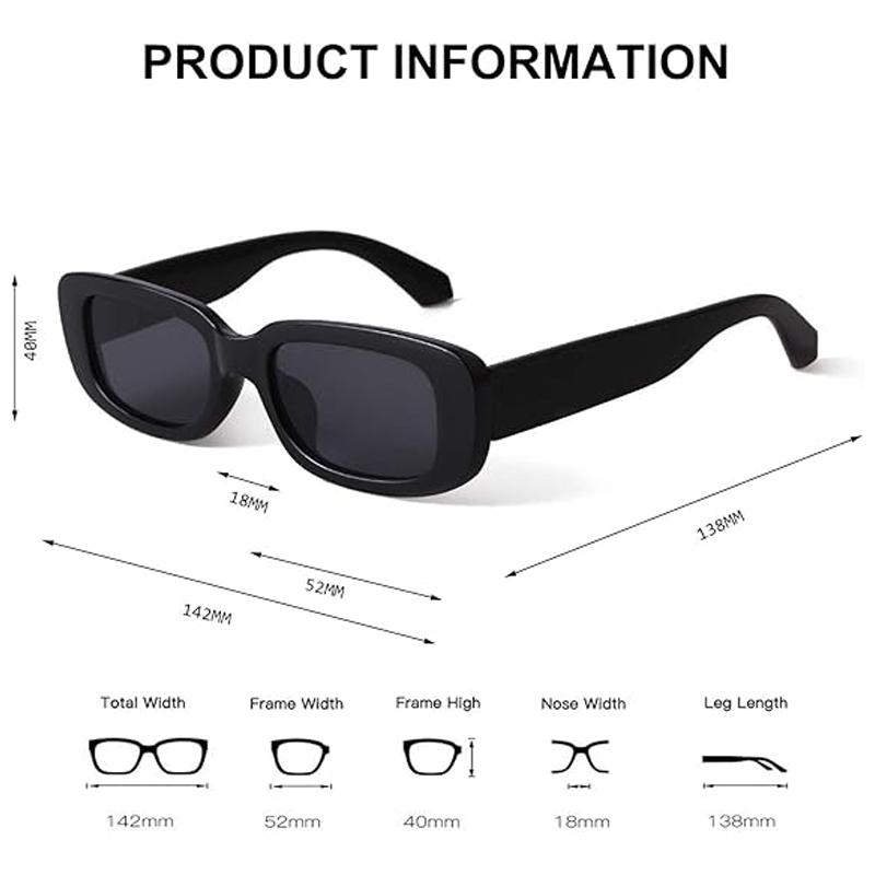 Compact Rectangle Sunglasses Female Oval Retro Brand Design Square Sun Eyeglasses For Female Shades Women Eyewear Anti-glare UV400