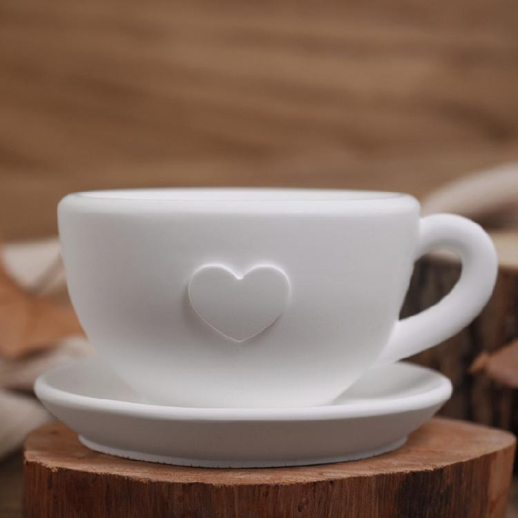 Teacup Candle Holder Silicone Molds with Heart Pattern Handmade Ornament Moulds Silicone Texture for Craft Enthusiasts