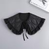 Sophisticated Sequins Quilted Cape False Collar Chinese Elegant Ruffled Lace Layering Shawl Clothing Accessory for Dress