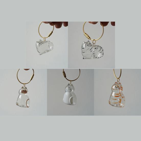 Cat Hair Storage Bottle Transparent Pet Fur Keepsake Keychain for Collecting Cats Dogs Hair Pet Memorial Gift