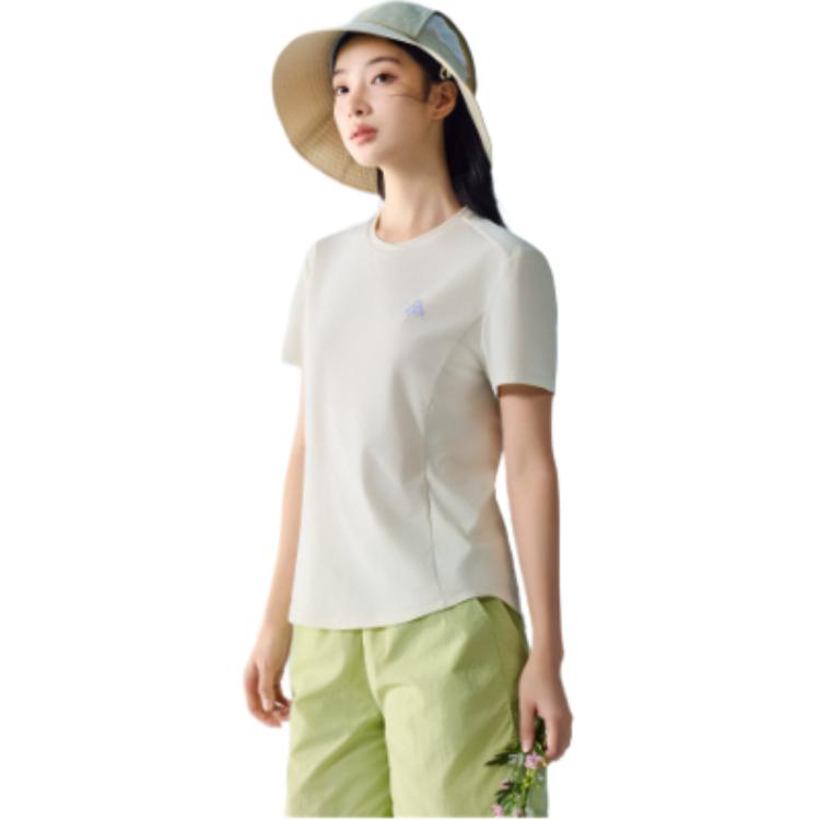 Anta Outdoors Short Sleeve Knitted T-Shirt Summer 2026 Women Tops Warm-Jade-White 962626104-2