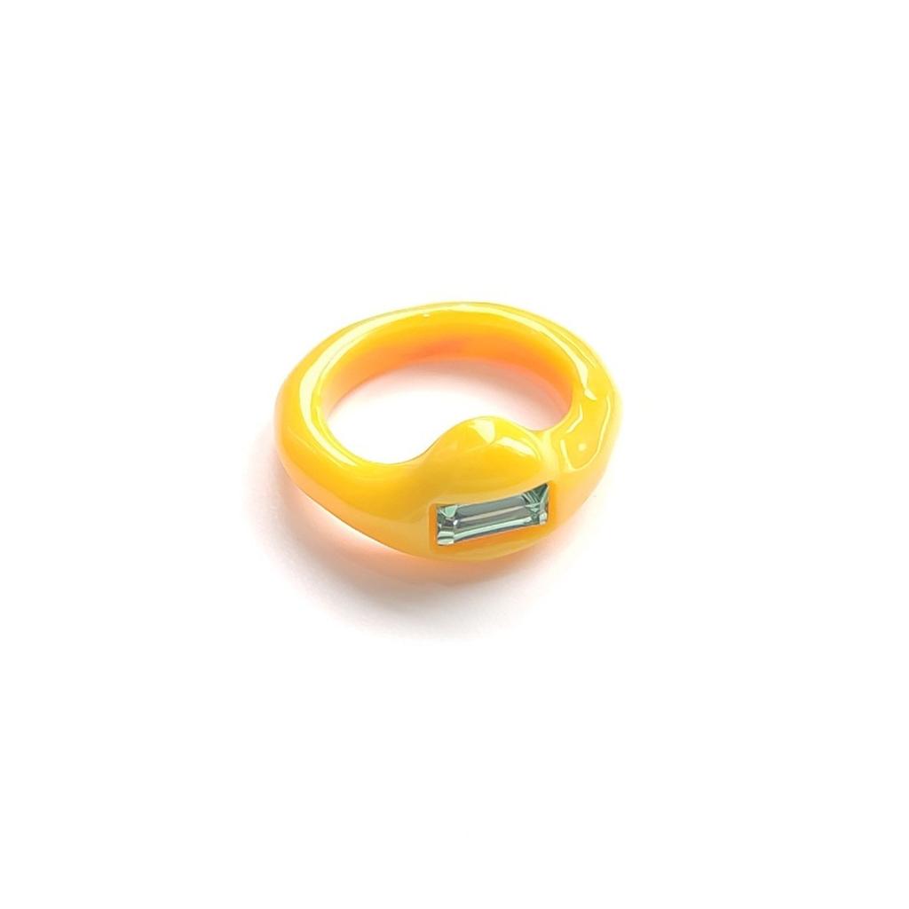 Aesthetic Candy Fun Resin Acrylic Imitated Crystal Geometric Round Classic Open Ring Fashion Irregular Rings Women Men Jewelry