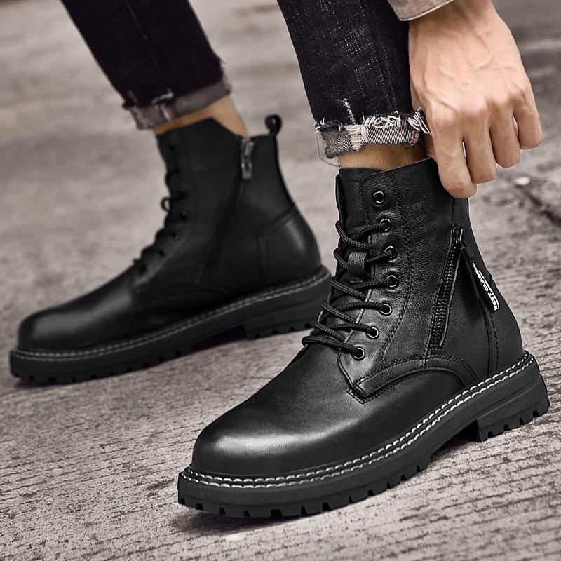 Модная мужская обувь Мужские ботинки Челси Ковбойские пошив из натуральной кожи — фото 3