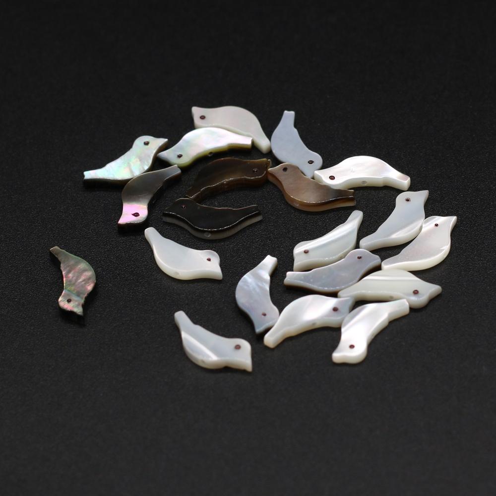 5Pcs/Pack Natural Freshwater Shell Beads with Hole,Birdie Shape Shells Loose Beads for Jewelry Making DIY Necklaces Bracelet Accessories 6x15mm