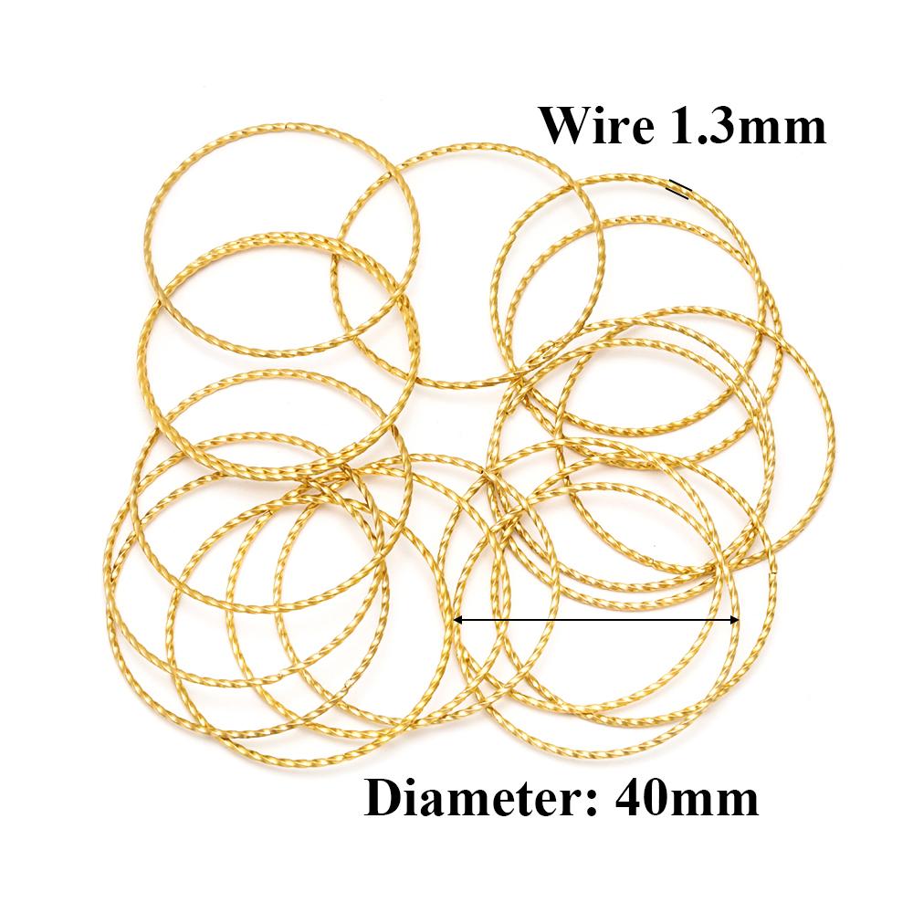 10pcs Stainless Steel Gold Earrings Rings Spiral Round Twisted Big Circle Ear Wire Hoops Pendant Connectors DIY Jewelry Findings
