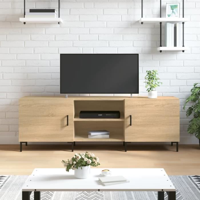 VidaXL Meuble TV chêne sonoma 150x30x50 cm bois d'ingénierie 829103