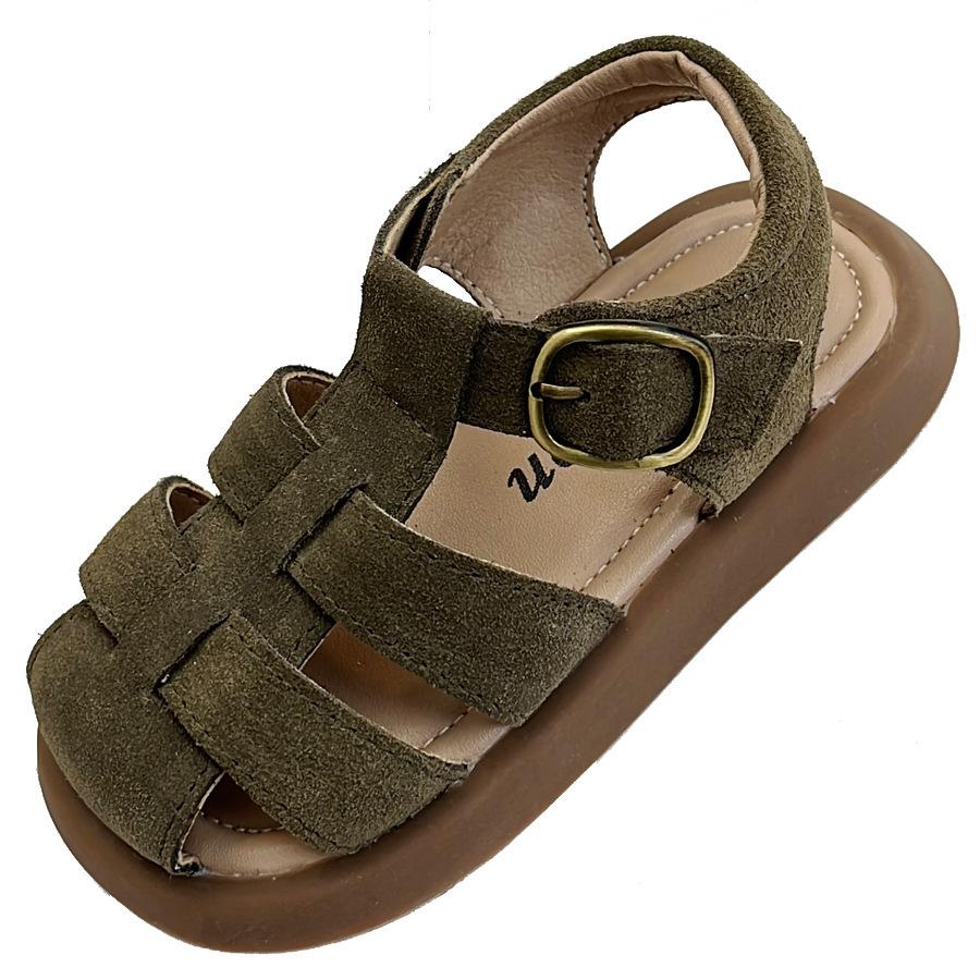 Boy's Shoes - Girls' Hollow-out Retro Anti-slip Soft-soled Sandals for Beach Wear