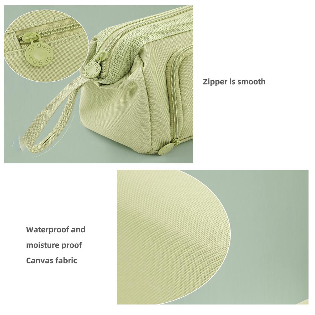 Pencil Bags Capacity Multifunctional Double-Layers Storage Box Solid Color Fabric School Supplies Children Teacher Women Men