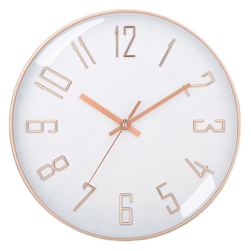 12 Inch 30CM Silent Wall Clock, Creative and Fashionable, Three-dimensional Digital Minimalist Clock for Home Living Room