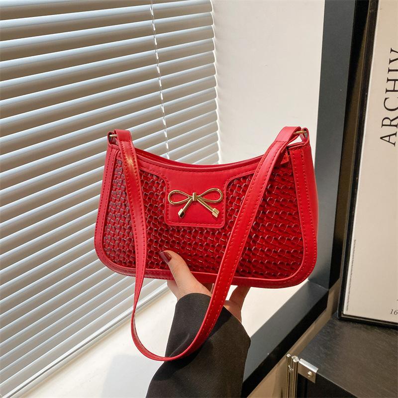 Beautiful Bow Women's Handbag Solid Color Casual Versatile Summer Popular Shoulder Underarm Bag Women